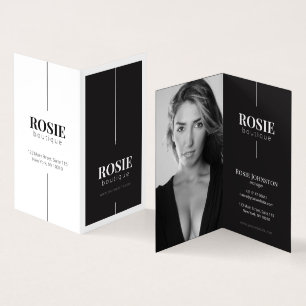 Tarjeta De Visita Minimalista salón de belleza con encanto blanco n