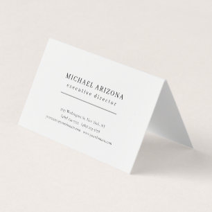 Tarjeta De Visita Minimalista simple blanco y negro moderno