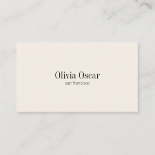 Tarjeta De Visita Minimalista Simple Marfil Crema Espacio Limpio Mod