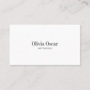 Tarjeta De Visita Minimalista Simple Negro Blanco Espacio Limpio Mod