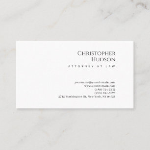 Tarjeta De Visita Minimalista Simple Plano Abogado