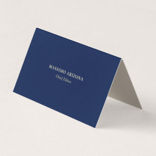 Tarjeta De Visita Minimalista Simple Plano Moderno Original Azul Mar