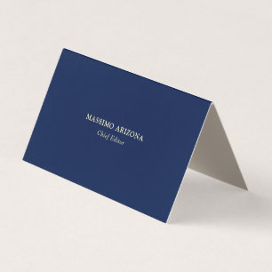 Tarjeta De Visita Minimalista Simple Plano Moderno Original Azul Mar