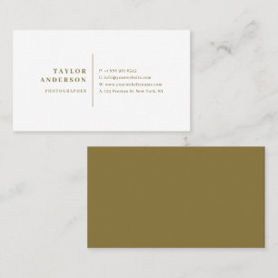 Tarjeta De Visita Minimalista tipografía moderna en serio de oro