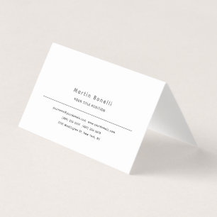 Tarjeta De Visita Minimalista Único Clásico Simple Blanco Negro