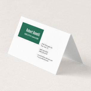 Tarjeta De Visita Minimalista Verde y Blanco Moderno Encantador