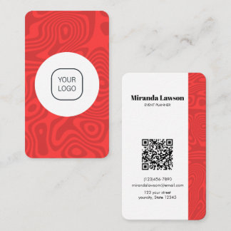 Tarjeta De Visita Minimalista vertical Rojo Carmesí