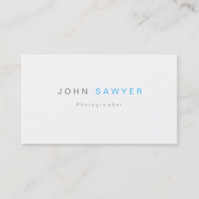 Tarjeta De Visita Minimalistic Businesscard moderna sencilla white (Anverso)