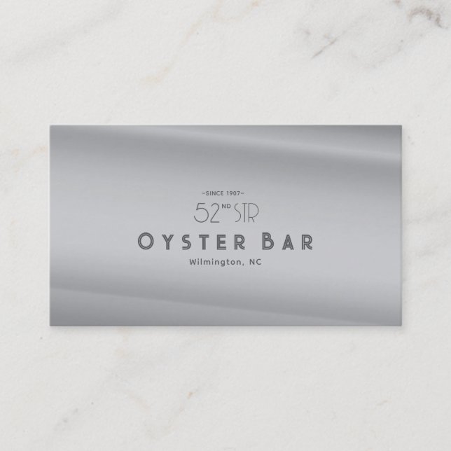 Tarjeta De Visita Minimalistic Deco Style | Silver Pearl (Anverso)