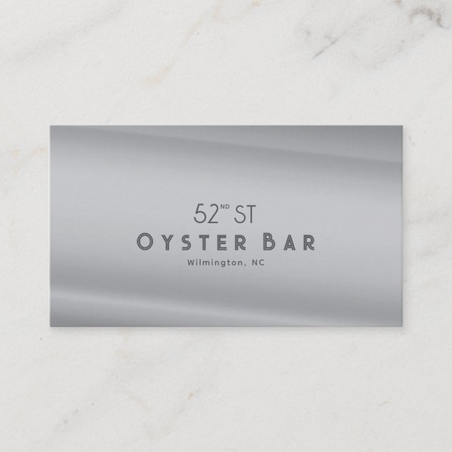 Tarjeta De Visita Minimalistic Deco Style | Silver Pearl (Anverso)
