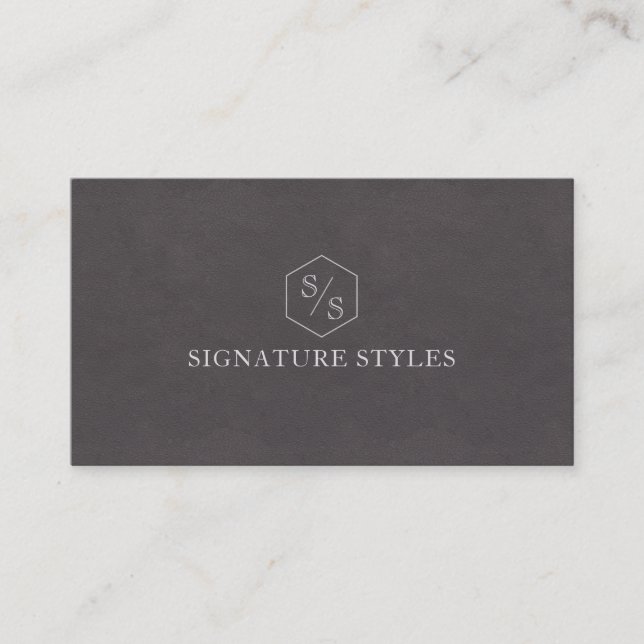 Tarjeta De Visita Minimalistic Monogram | Charcoal Gray (Anverso)