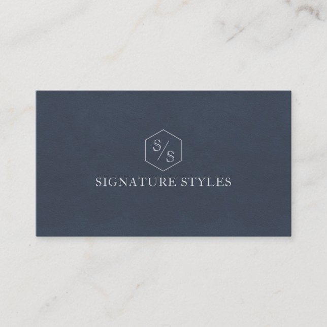 Tarjeta De Visita Minimalistic Monogram | Midnight Blue (Anverso)