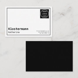 Tarjeta De Visita Minimalistisch Elegante Schwarz Weiß Visitenkarte
