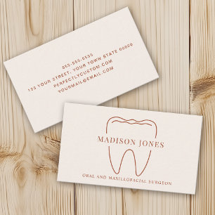 Tarjeta De Visita Mínimo Aluminio elegante de Terracota Dentista log