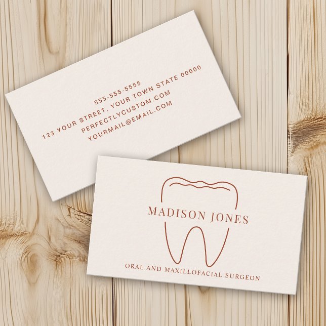 Tarjeta De Visita Mínimo Aluminio elegante de Terracota Dentista log (Subido por el creador)