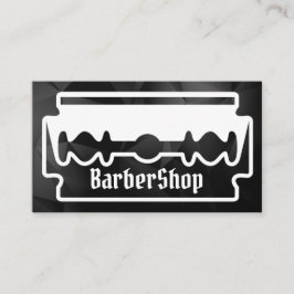 Tarjeta De Visita Mínimo barbería creativa en blanco y negro