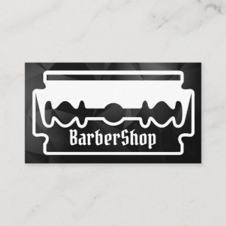 Tarjeta De Visita Mínimo barbería creativa en blanco y negro