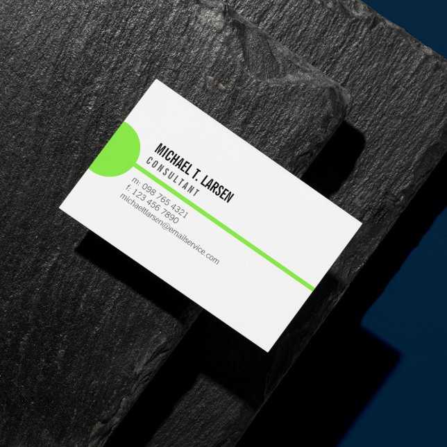 Tarjeta De Visita Mínimo blanco de la línea Lime (Subido por el creador)