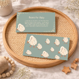 Tarjeta De Visita Mínimo Boho Lindo Ganso Libro Solicitud Ducha de B