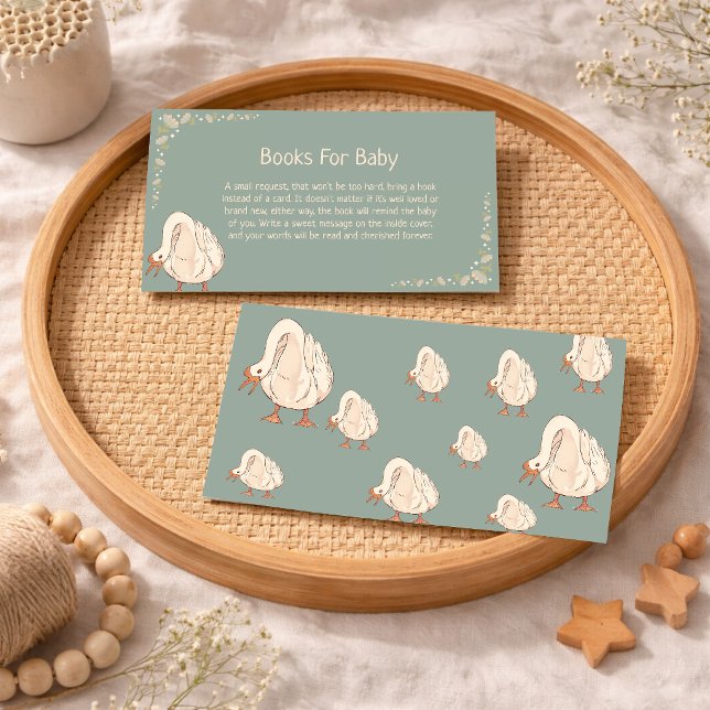Tarjeta De Visita Mínimo Boho Lindo Ganso Libro Solicitud Ducha de B (Subido por el creador)