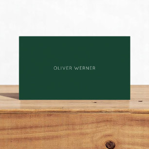 Tarjeta De Visita Mínimo del elegante y minimalista verde oscuro