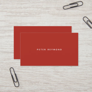 Tarjeta De Visita mínimo del ladrillo-rojo minimalista