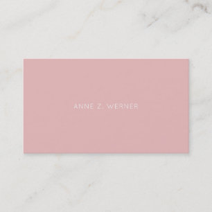 Tarjeta De Visita mínimo del minimalista. su elegante rosa
