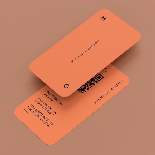 Tarjeta De Visita Mínimo Estético Profesional Coral Simple (Minimal Aesthetic Professional Coral Simple Business Card
)