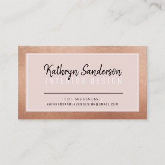 Tarjeta De Visita MÍNIMO ESTILO simple borde rubor rosa rosa rosado