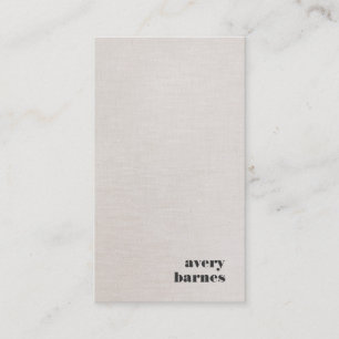Tarjeta De Visita Mínimo Faux Linen Simple Moderno