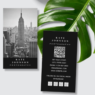 Tarjeta De Visita Mínimo fotógrafo moderno Código QR Medios sociales