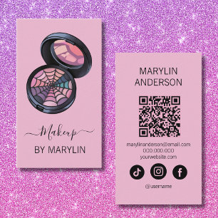 Tarjeta De Visita Mínimo Gótico Mínimo Polvo Maquillaje