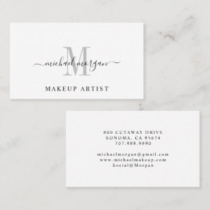 Tarjeta De Visita Mínimo Guion Monograma Maquilladora