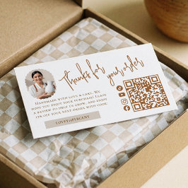 Tarjeta De Visita Mínimo Hecho Con Amor Gracias Por Su Pedido Foto