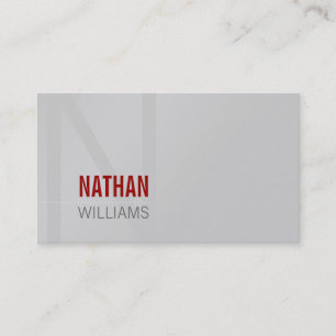 Tarjeta De Visita MÍNIMO inicial simple moderno frío rojo gris plate