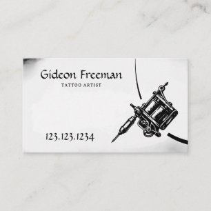 Tarjeta De Visita Mínimo juego de tatuajes en blanco y negro