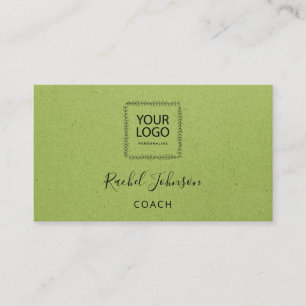 Tarjeta De Visita Mínimo Kraft Elegant Couch Therapist Logo Rojo