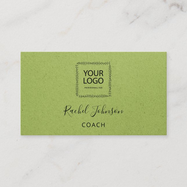 Tarjeta De Visita Mínimo Kraft Elegant Couch Therapist Logo Rojo (Anverso)