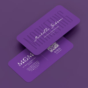 Tarjeta De Visita Mínimo marketing en medios sociales Royal Purple