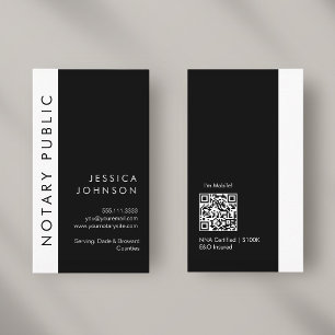 Tarjeta De Visita Mínimo moderno negro y blanco notorio público móvi