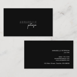 Tarjeta De Visita Mínimo moderno profesional negro simple