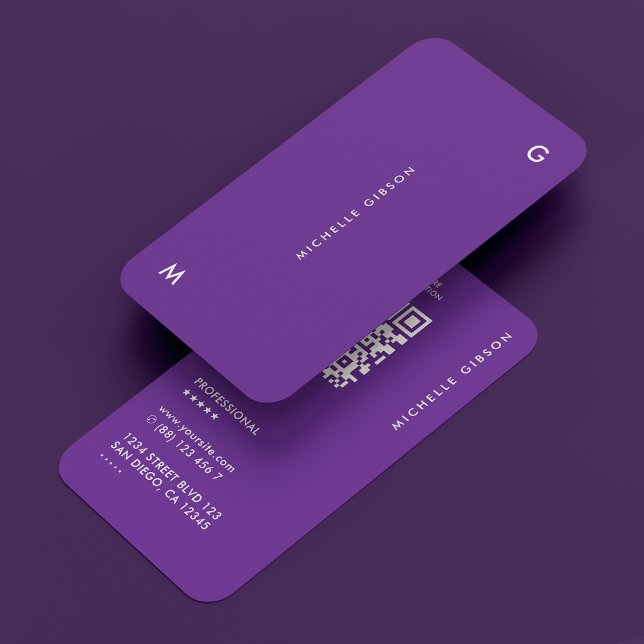 Tarjeta De Visita Mínimo moderno profesional Royal Purple (Subido por el creador)