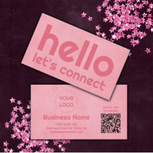 Tarjeta De Visita Mínimo Moderno Rosa Pastel