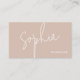 Tarjeta De Visita Mínimo Monograma Aspecto Natural Rosa