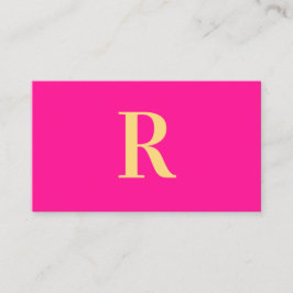 Tarjeta De Visita Mínimo Monograma moderno Rosa caliente