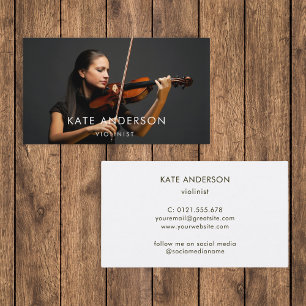 Tarjeta De Visita Mínimo músico violinista fotoprofesional