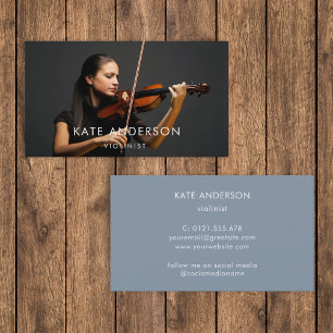 Tarjeta De Visita Mínimo músico violinista fotoprofesional