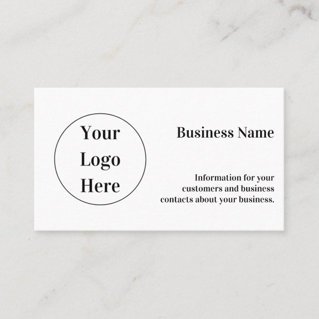 Tarjeta De Visita Mínimo Personalizado moderno negro y blanco (Anverso)