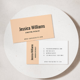 Tarjeta De Visita Mínimo Profesional Personalizable Melocotón Suave