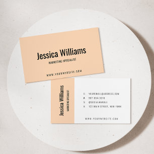 Tarjeta De Visita Mínimo Profesional Personalizable Melocotón Suave